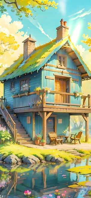 林中小屋图片风景缩略图