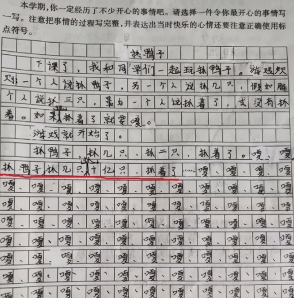 抓鸭子抓几只游戏作文