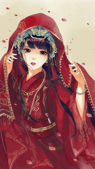 古风动漫嫁衣女孩缩略图