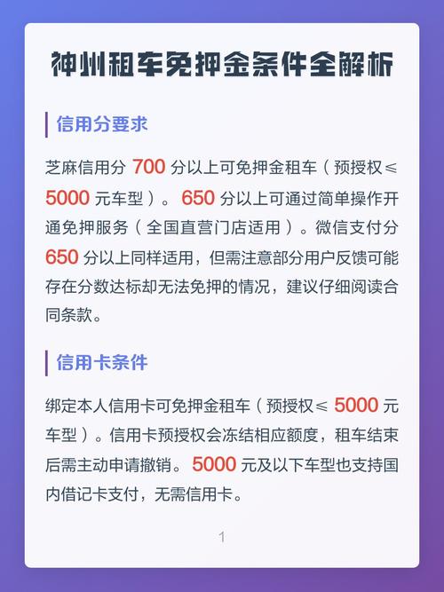 神州租车微信分是多少才免押金