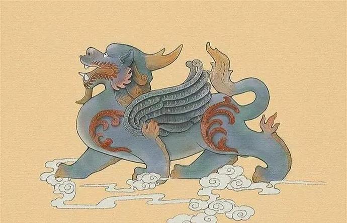 西域富贵花人形貔貅图标