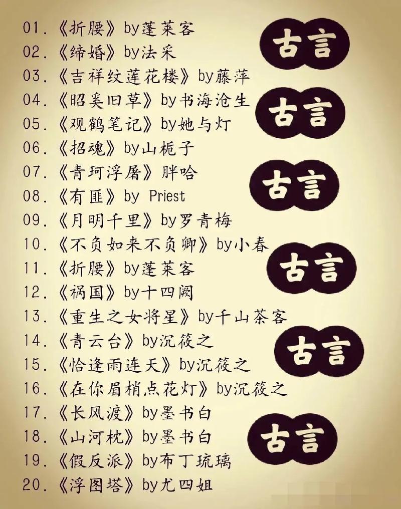 经典古言小说推荐必看