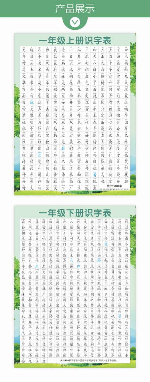 一年级下册识字表组词截图