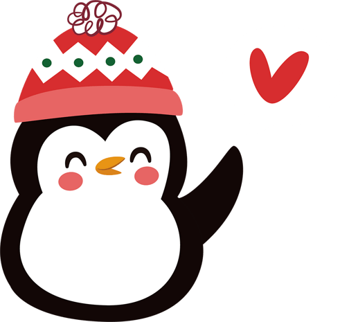 企鹅飞吻小表情emoji