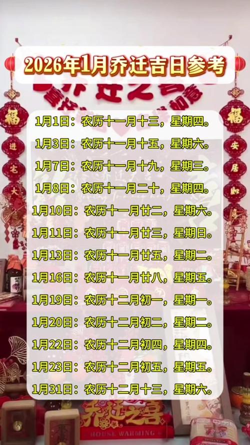 2026年4月搬家入宅黄道吉日截图