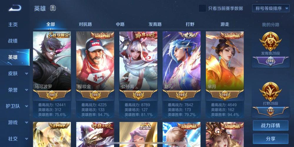 王者荣耀英雄排行榜怎么看