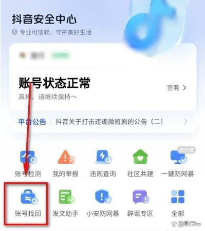 抖音怎么找回原来的账号图标