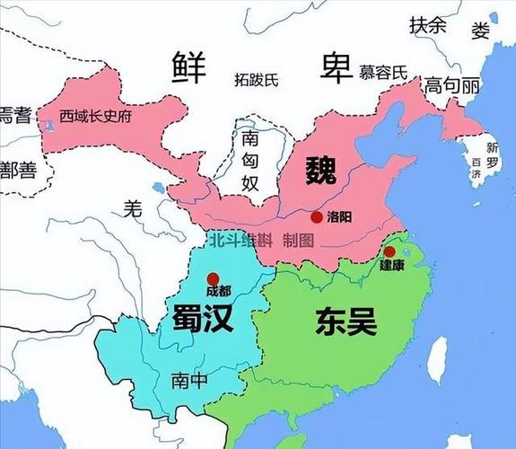 三国各势力地图