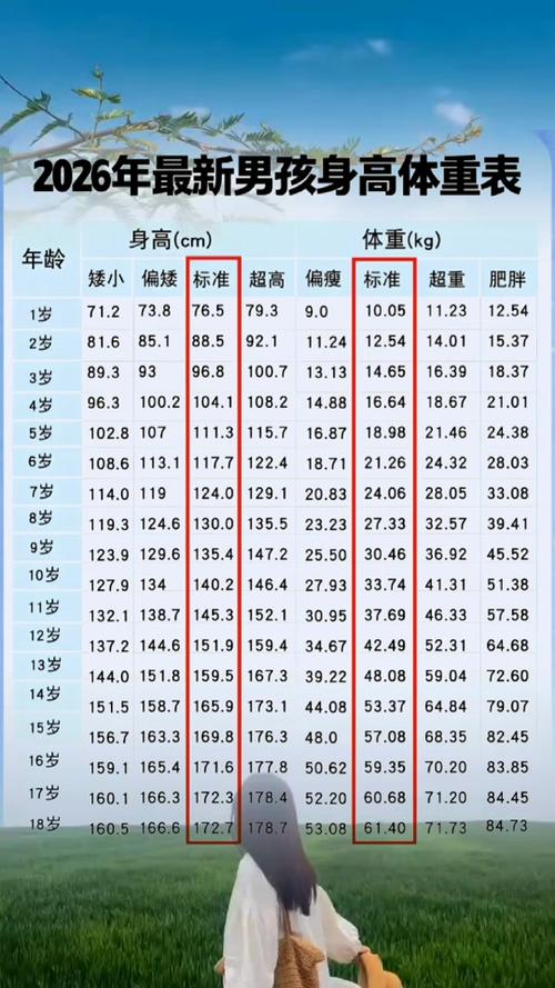 男童身高标准体重对照表截图
