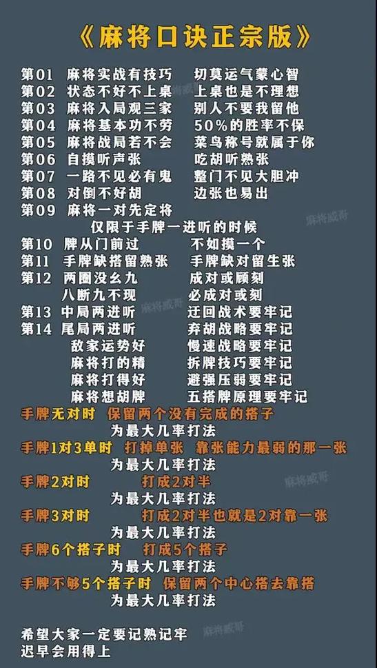打麻将必胜口诀表缩略图