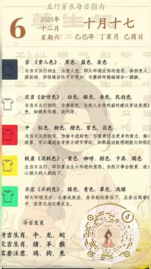 每日五行穿衣搭配指南2025截图