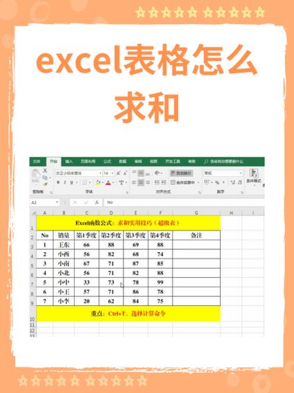 excel表格求和的步骤