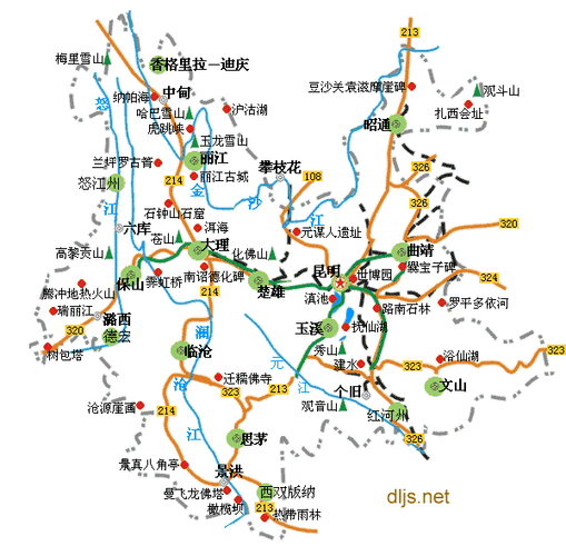 云南省旅游景点地图
