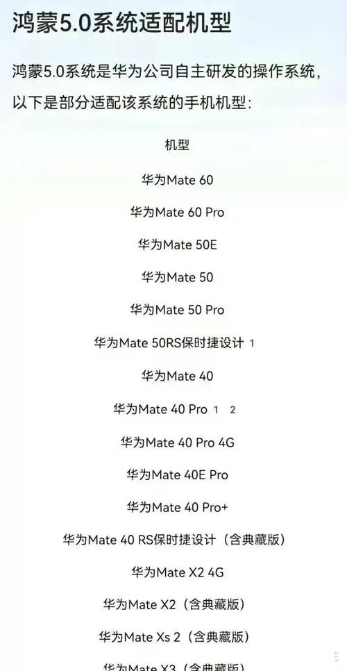 鸿蒙5.0手机适配名单缩略图
