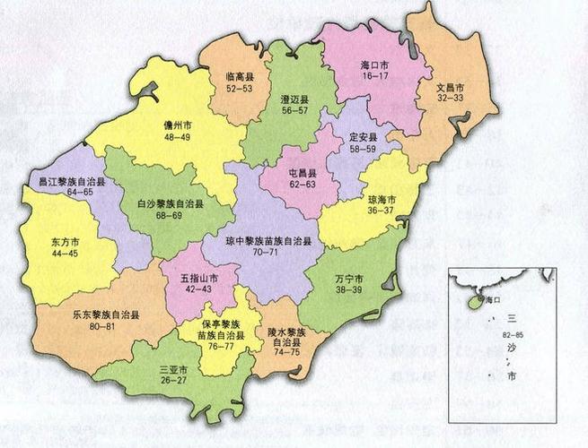 海南省13个市地图