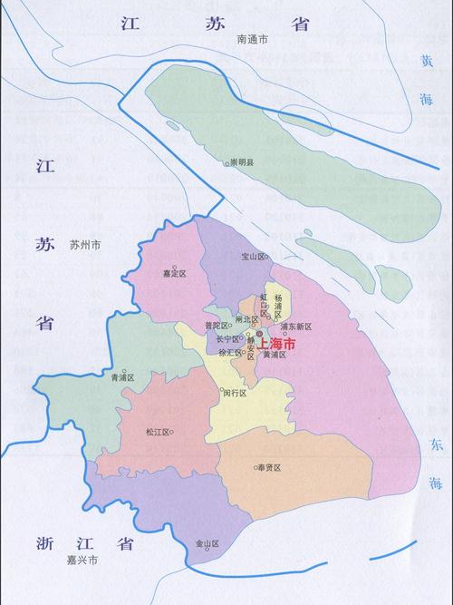 中国地图上海位置图片