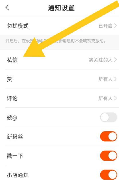 快手拒收别人私信的方法截图