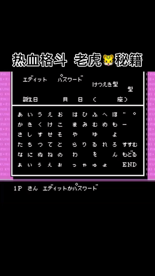 热血格斗1993中文版选人密码截图