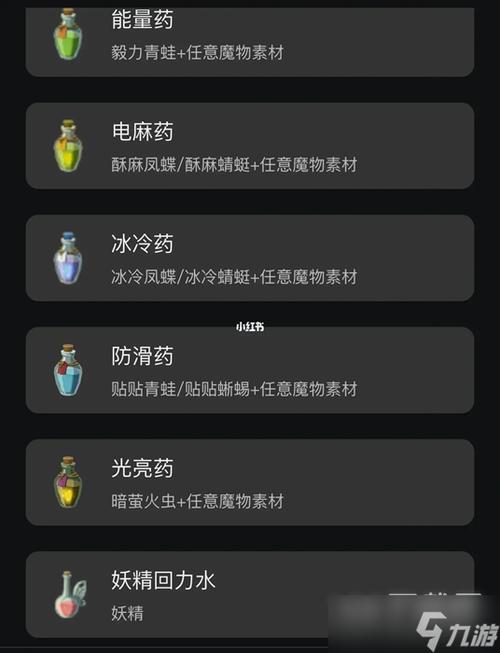 塞尔达传说三防药配方截图