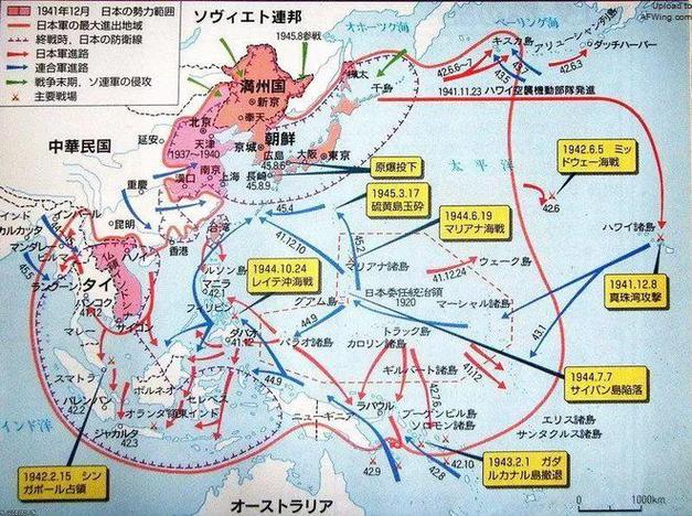 美日二战主要岛屿战