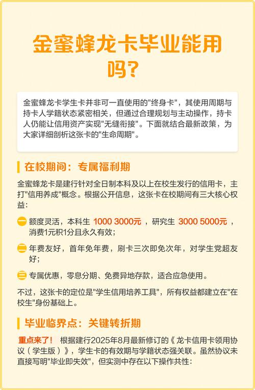 金蜜蜂龙卡毕业后还能用吗
