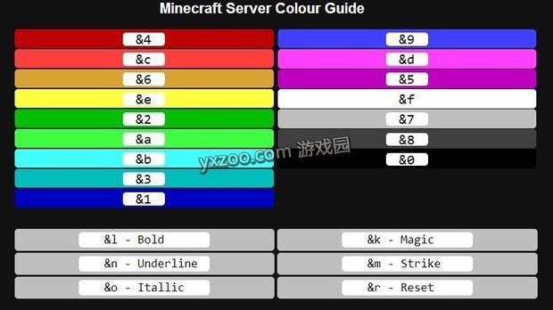 mc颜色字体符号截图