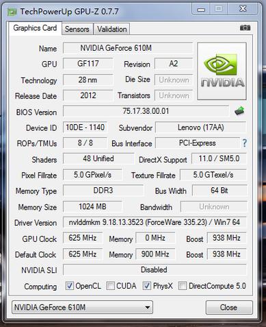 gt610显卡参数