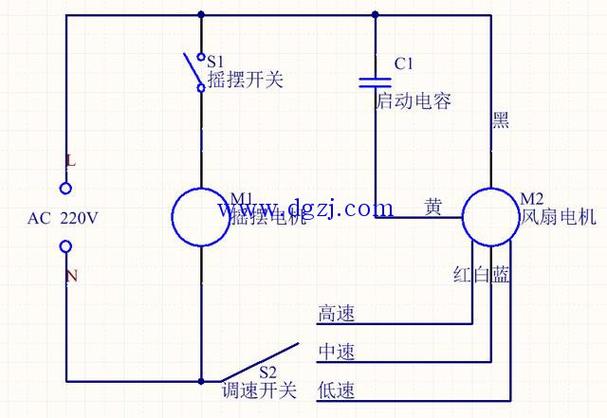 三线风扇电路图图标