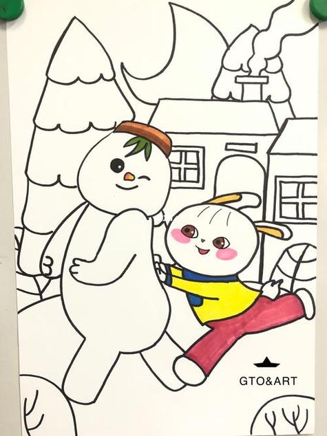 雪孩子儿童画图标