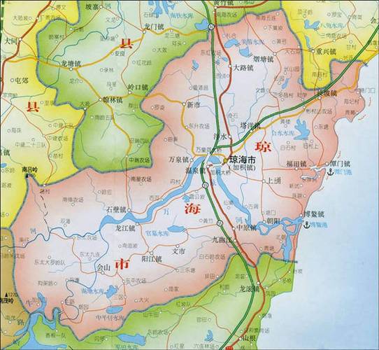 琼海在海南地图上的位置图标