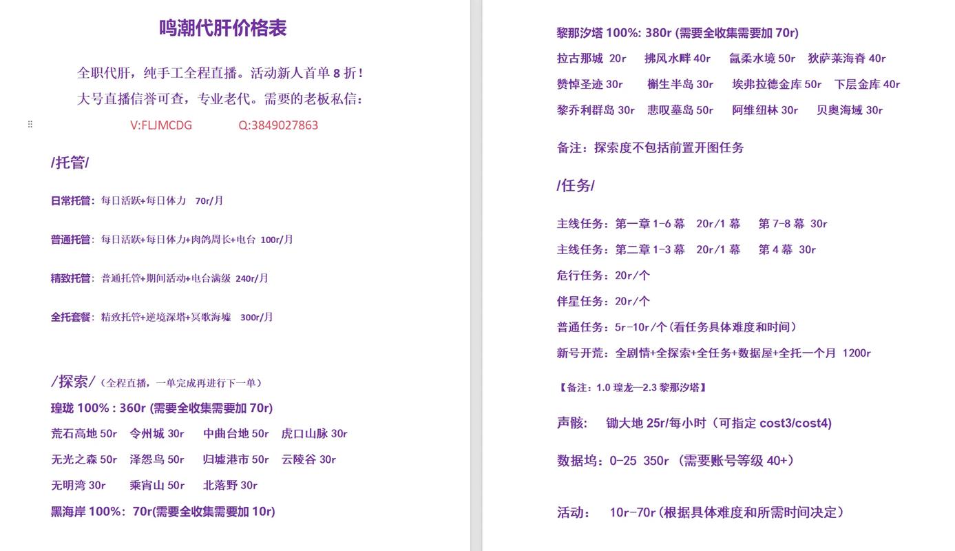 云鸣潮收费标准
