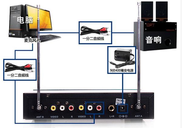 k歌话筒怎么连接音响截图
