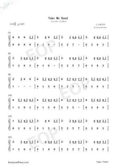 takemehand简谱完整版