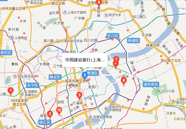 最近建行营业网点位置截图