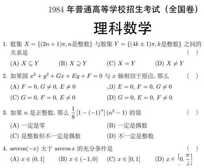 历年高考数学真题电子版