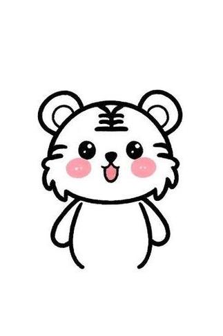 老虎头像绘画可爱缩略图