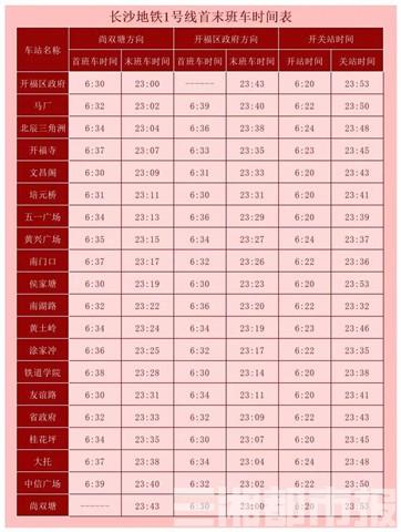 长沙地铁时间表截图
