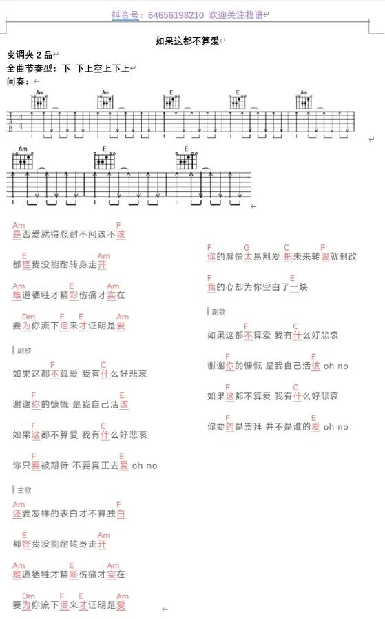 吉他谱新手入门曲谱缩略图