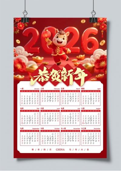 最新版日历2026