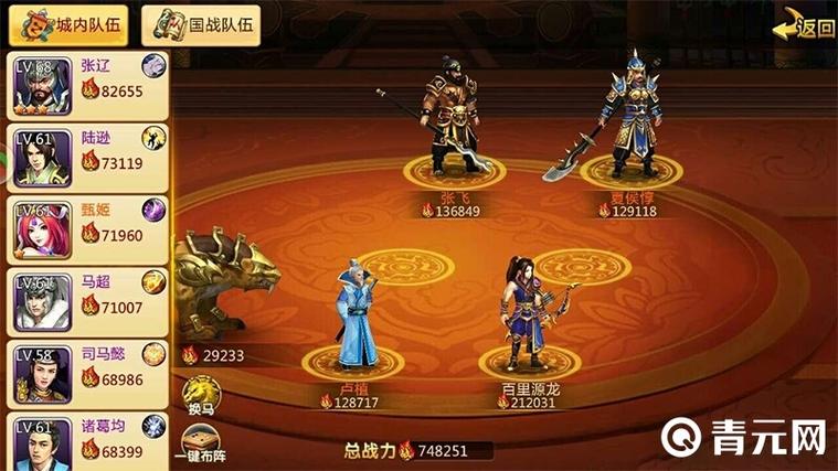 胡莱三国2五人阵容缩略图