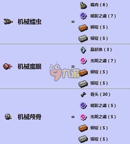 泰拉瑞亚新三王召唤物合成表游戏截图