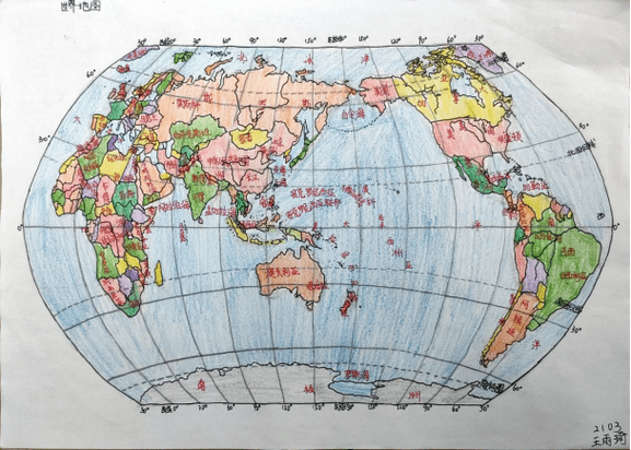 绘制一幅世界地图缩略图