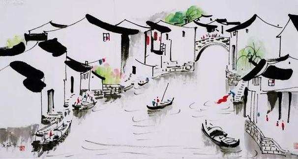 舟横清浅水村晚图标