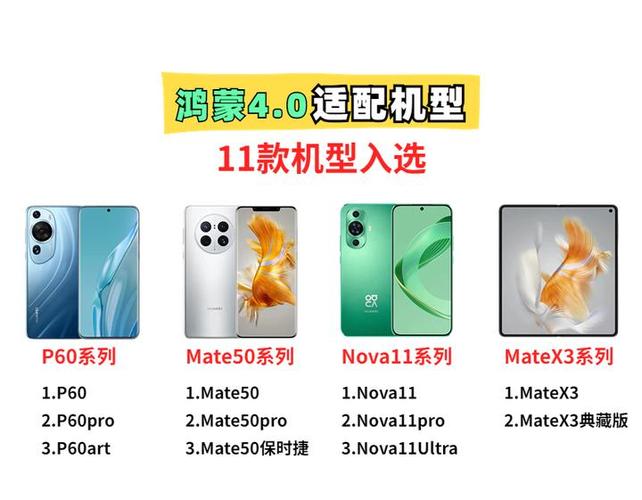 鸿蒙4.0支持哪些机型