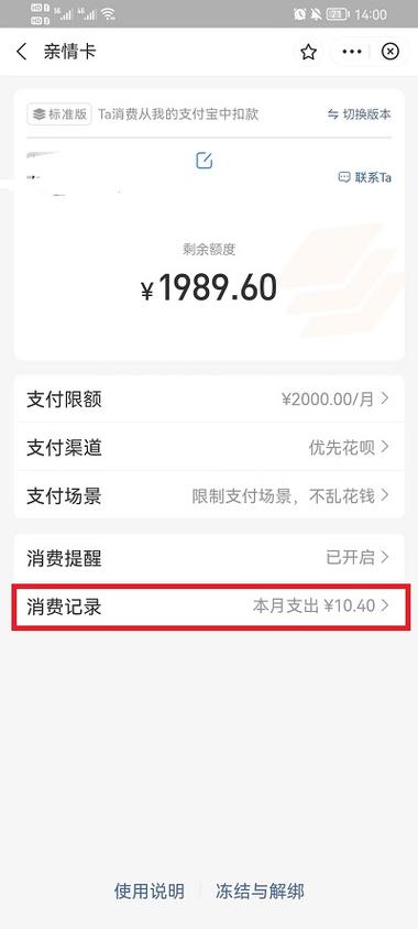 怎么查询亲属卡消费账单图标