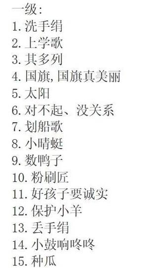 中国音乐学院1-10级曲目截图
