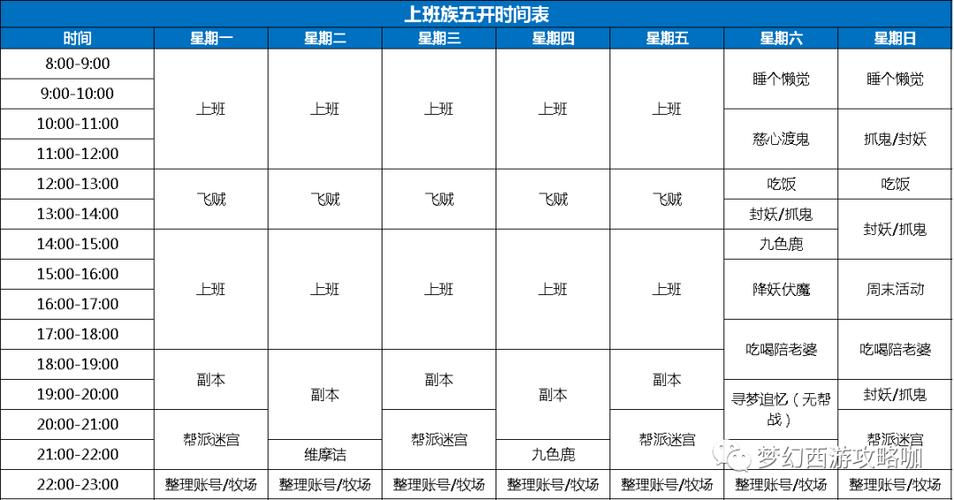 梦幻开服时间表图标