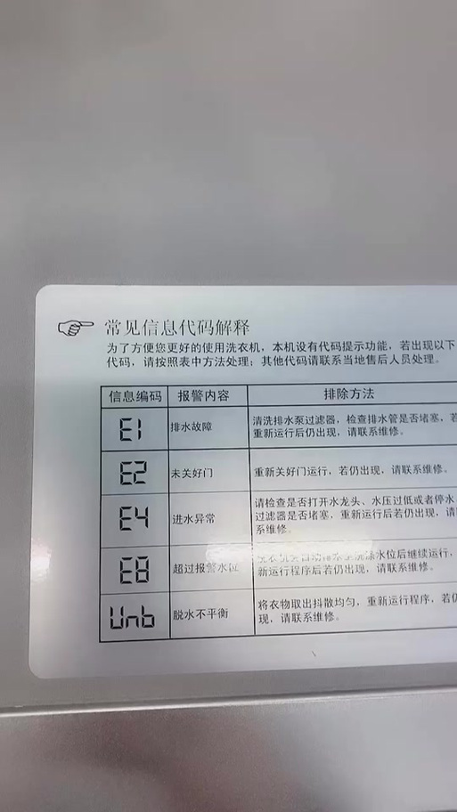 荣事达洗衣机常见故障