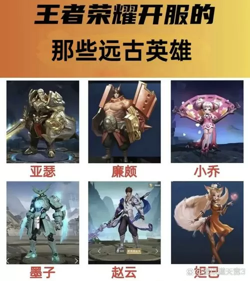 王者荣耀最早的英雄有哪些