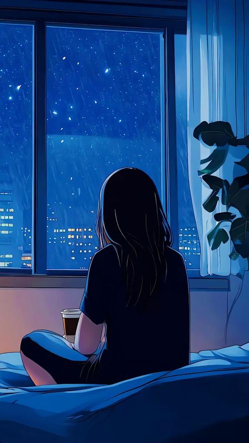 在阴暗房间中的孤独少女蓝色版无广告免费截图